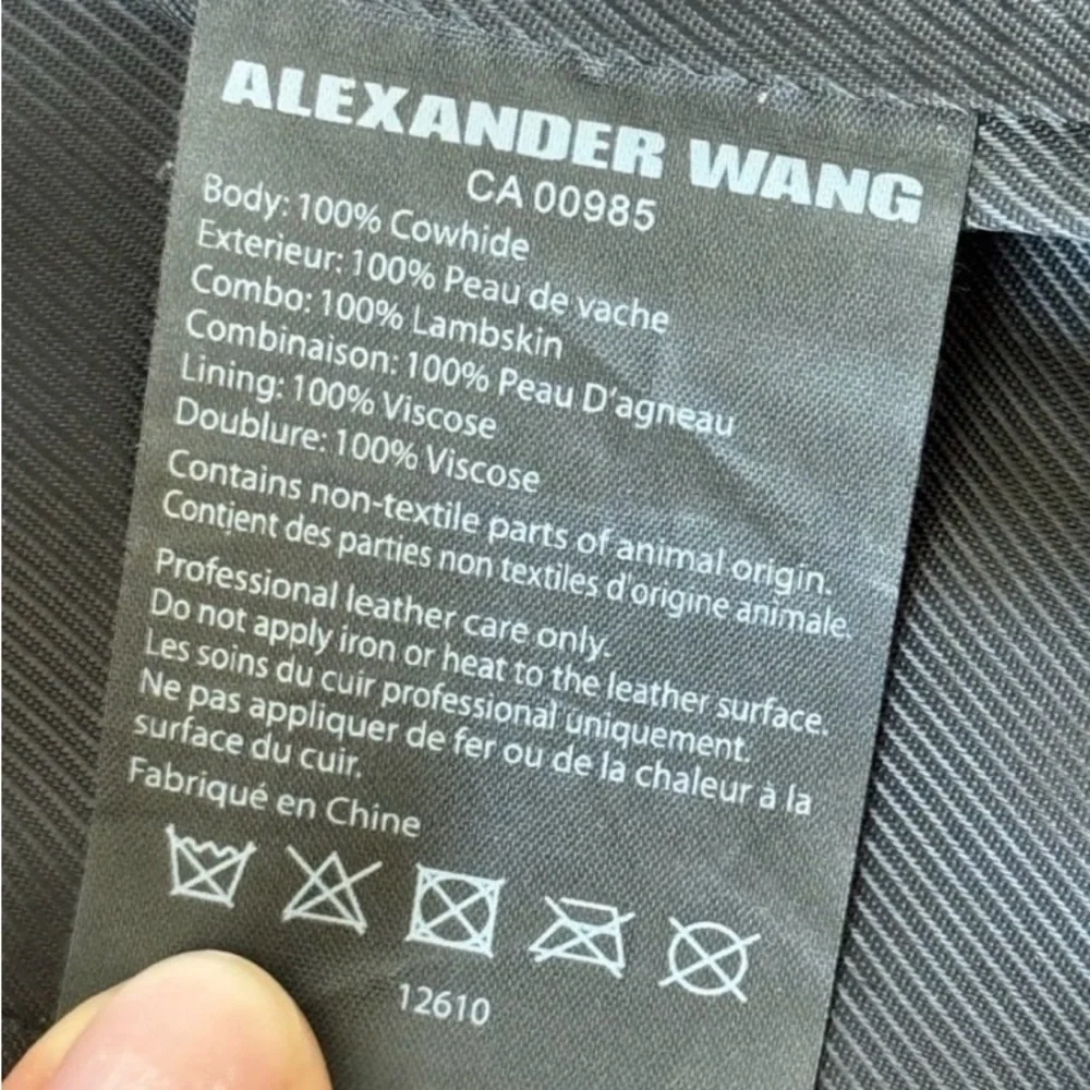 Alexander Wang Calf Leather Mini Skirt Sz 6 - Picture 4 of 5